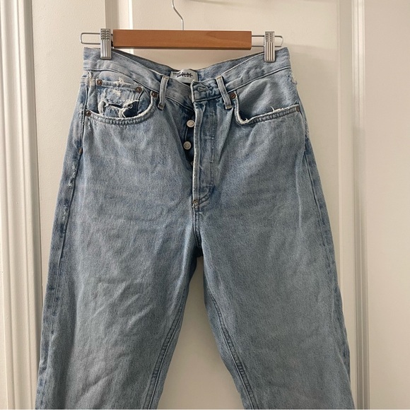 SALE! Agolde Button Front Straight Leg Classic Blue Women's Jeans Size 26 - Picture 2 of 9